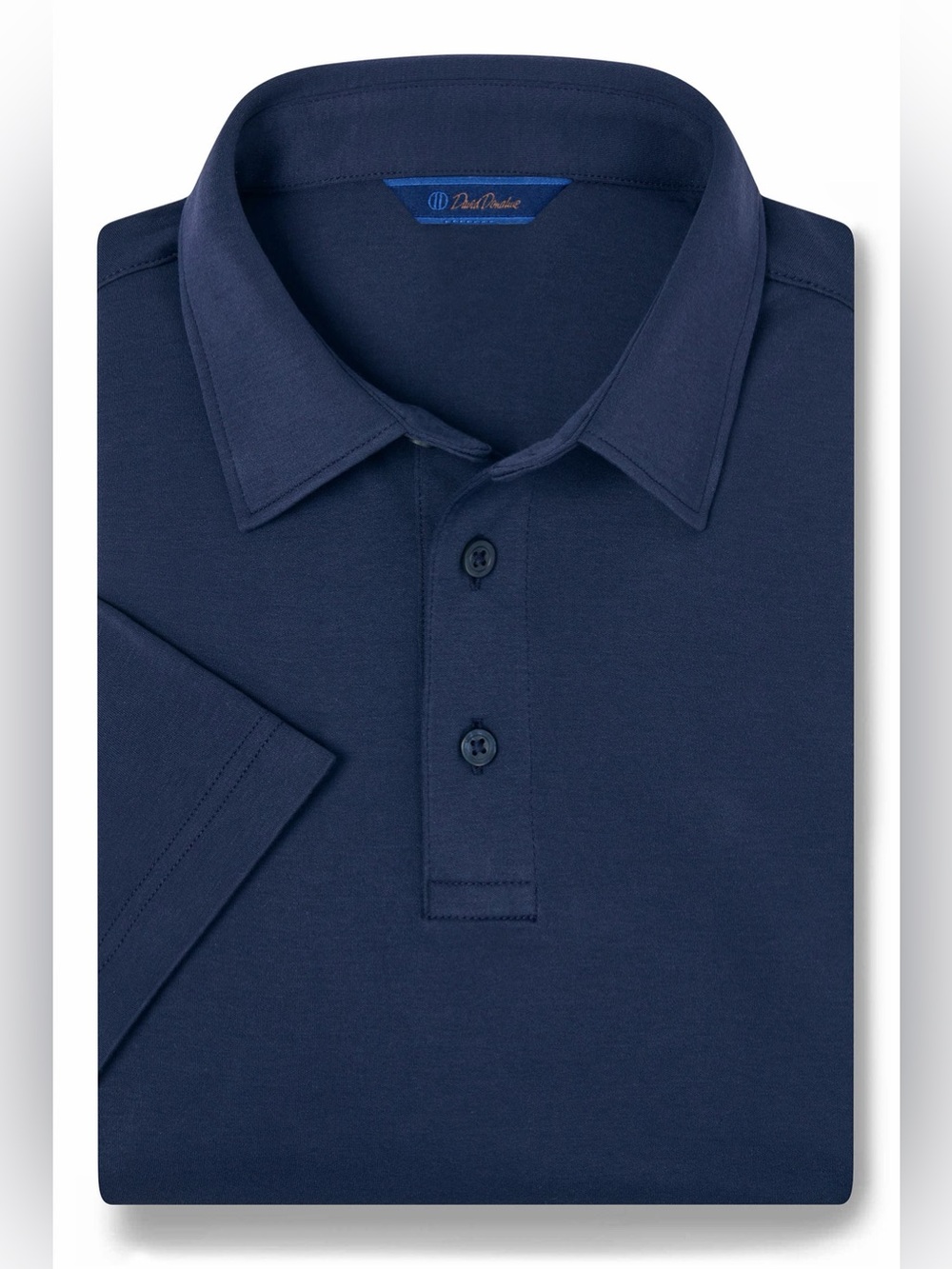 David Donahue Solid Interlock Cotton Polo Shirt Navy NWOT Men’s Medium